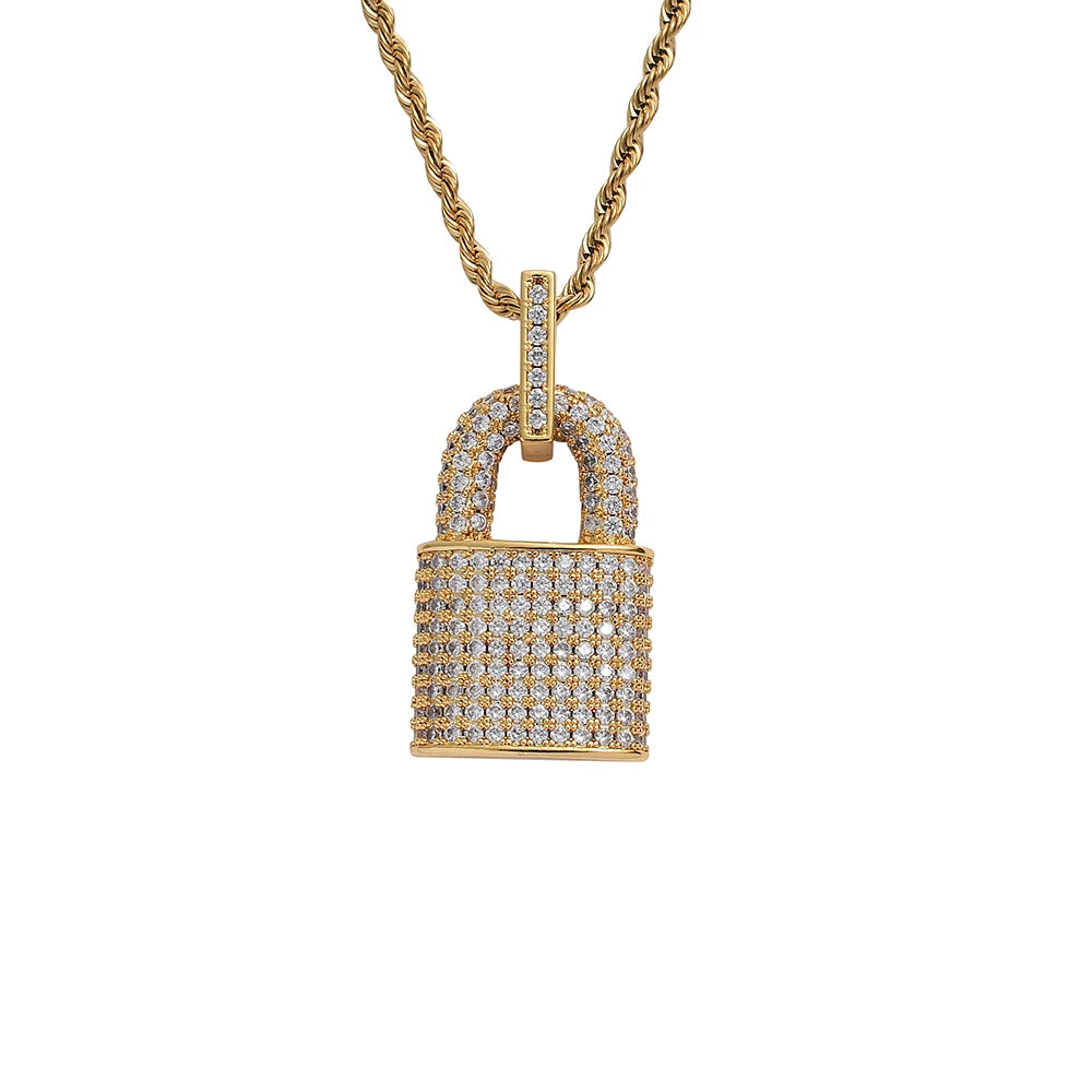 CN320 Bling Bling CZ Brass AAA Zircon Pendants Iced Out Hip Hop CZ Necklace Jewelry