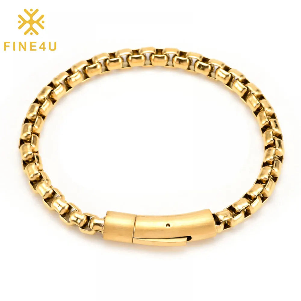 New Fashion Jewelry Box Chain Bangle Pulseras Para Hombre Stainless Steel Bracelet for Men