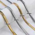 Stainless Steel Gold Snake Chain Layer Necklace Gold Chain Necklaces Herringbone Chain Choker Necklace Flat Snake Gold
