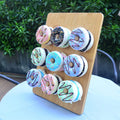 Foldable Bamboo Wood Donut Stand Holder Donut Wall Display Rack for Party