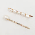 2 Pcs/set Wholesales Nature Pearl Bobby Pin New Women Baroque Handmade Natural Freshwater Pearl Hair Clipsgold Plating
