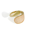 WMJA535 Women's Vintage Minimalist Spoon Ring Enamel  Glaze Open Adjustable 925 Sterling Silver Rings
