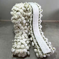 White Artificial Flowers Table Runner for Wedding Christmas Easter Decorations Props with Rows of Wedding Flowers