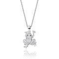GN31 S925 Sterling Silver Frog Pendant Necklace Fashion Style for Weddings Fashion Jewelry with Animal Elves Personality