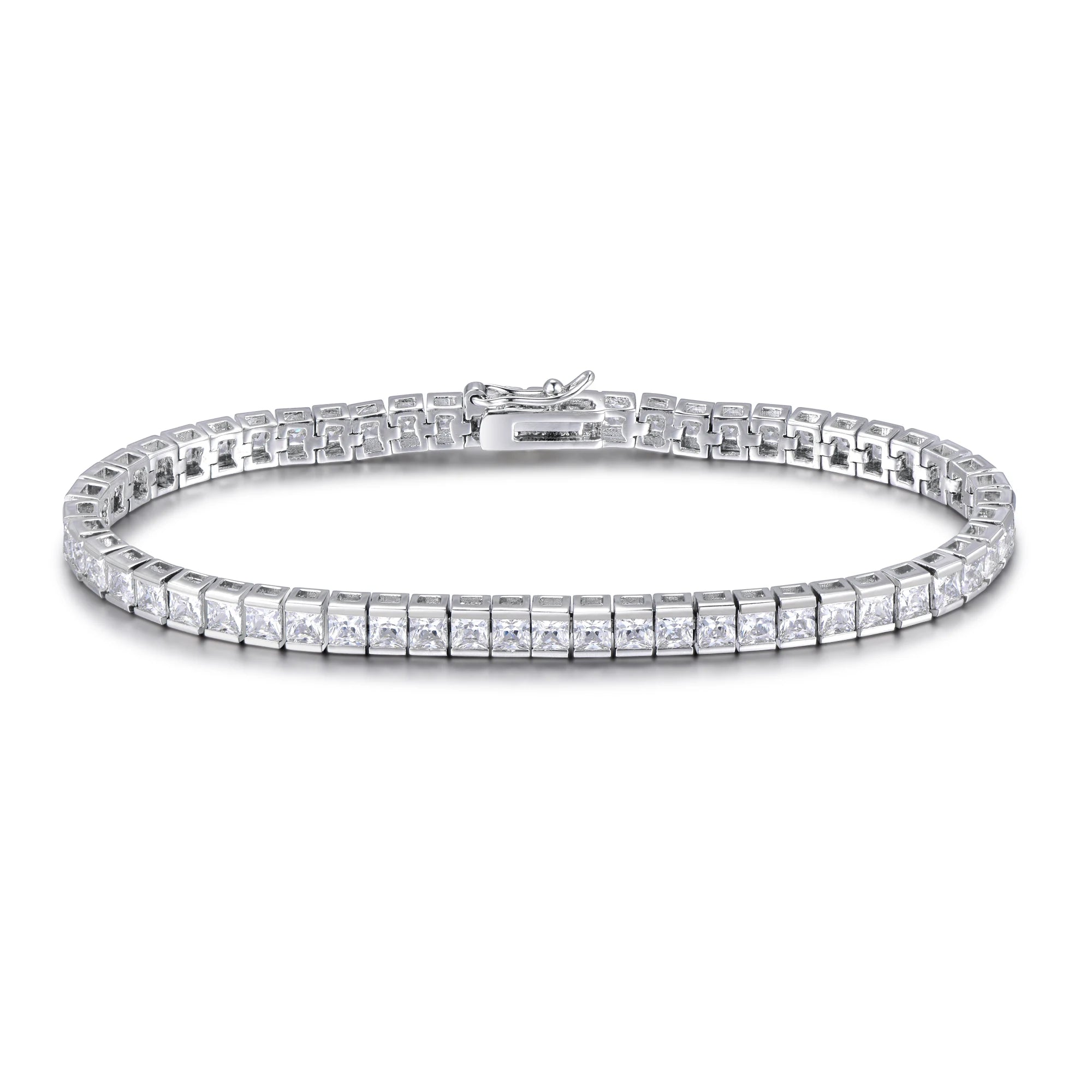 Best Selling New Luxury Princess Bracelet Bling CZ Diamond Tennis Chain Silver Plated Jewelry