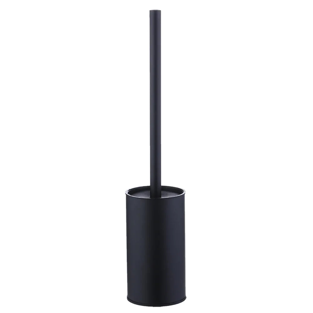 Modern Black Stainless Steel Toilet Brush Holder Set Wall Mounted Free Standing Toilet Bowl Cleaner Brush for Bathroom Hotel