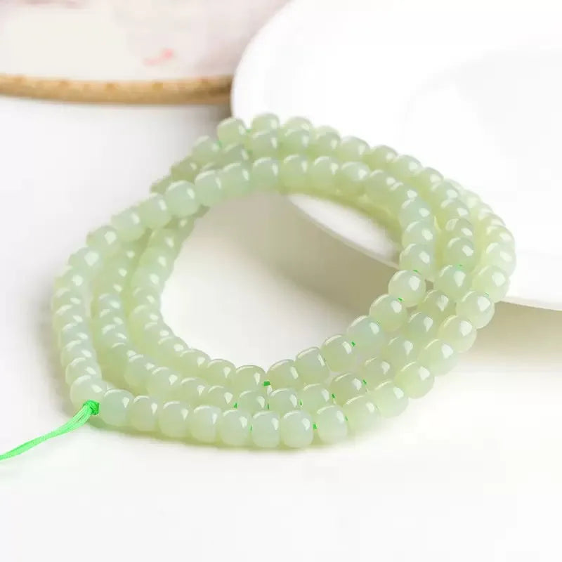 Qingshui Hetian Jade Multi-Loop Bracelet Natural Crystal Crafted Jewelry