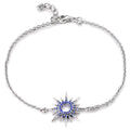 Wholesale Custom Charm Classic Women Rhodium Plated Blue CZ Anniversary Party Gifts Sterling Silver 925 Dainty Zircon Bracelet