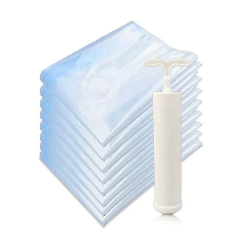Space Saver Travel Transparent Vacuum Bag Set Space Saver Vacuum Storage Bags With Pump Vacuum Bags for Clothes