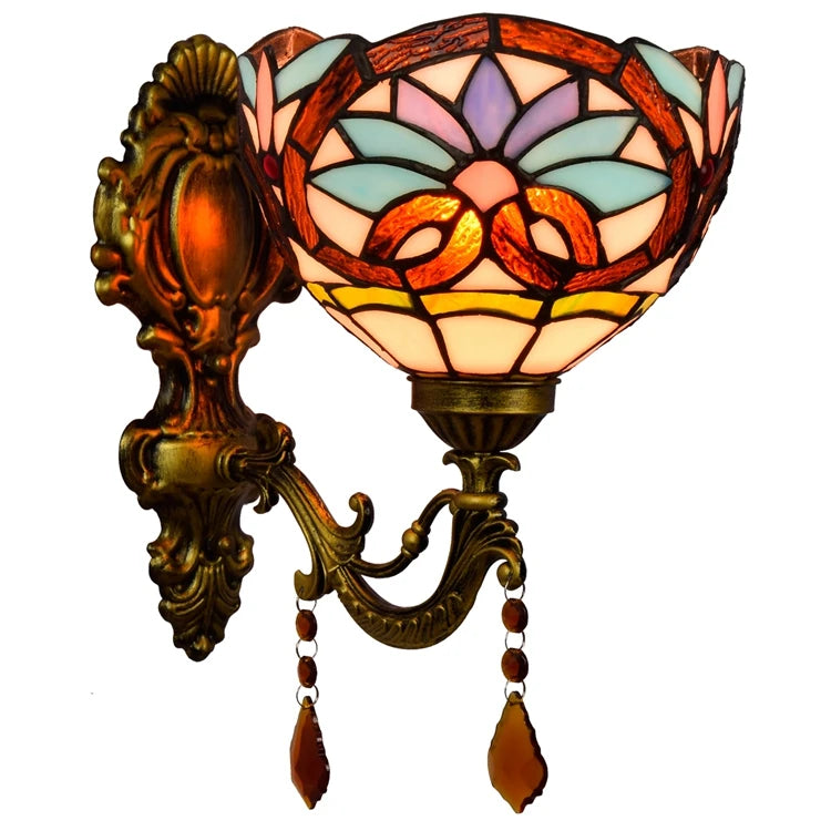 Night Light Stained Glass Lampshade Staircase Led Modern Creative Lamps Antique Arabic European Baroquel Nodic Tiffany Wall Lamp