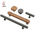 OLex Cabinet Door Handle Fashionable Leather Solid Single Hole Zinc Alloy Gold Cabinet Wardrobe Drawer Shoe Cabinet Handle  Knob