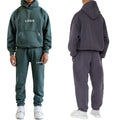 Men's Heavyweight Cotton French Terry 2-Piece Set 500Gsm Boxy Cropped Hoodie with Elastic Waist Closure Custom Streetwear