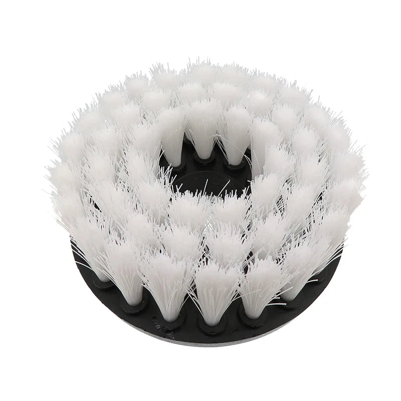 4Inch 100mm White Flat Electric Cleaning Brushes Power Scrubber Hollow Brush Attachment for Carpet Floor Bathroom Car Clean