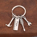 Daddy's Toolbox Carabiner Keychain Fix-It Hammer & Wrench Keyring Readymade Solution for Household Repairs