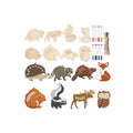 24pcs Unfinished Wooden Hanging Woodland Animal Ornaments Children DIY Colorful Painted Wood Hanging Decorations for Christmas