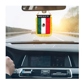 Honduras Fringy Window Hanging Mini Flag Banner Car Rearview Mirror Fringed Double Sided Honduran Hanging Flag with Suction Cup