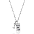 Simple Letter Rectangle Barbell Necklace Gym Designs Stainless Steel Dumbbells Pendant Necklace Unisex