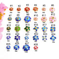 JF8741 8mm 10mm Colored Colorful Cloisonne Floral Gold Spacer Bead Gold Plated Enamel Metal Flower Ends TIP Beads