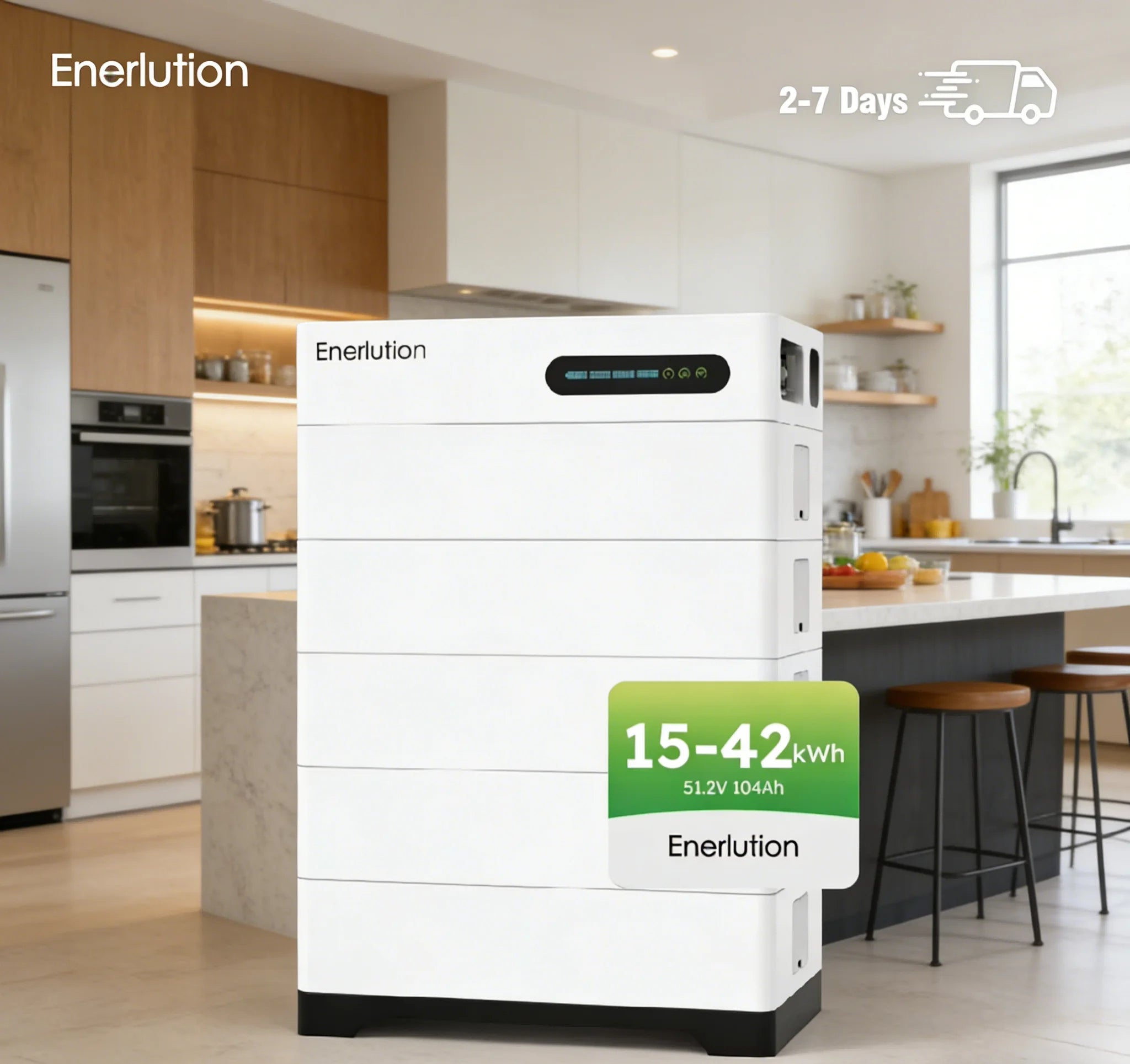 Enerlution 5KW 10KW Home Energy Storage Battery EU Warehouse Stackable 51.2V LiFePO4 Solar Battery