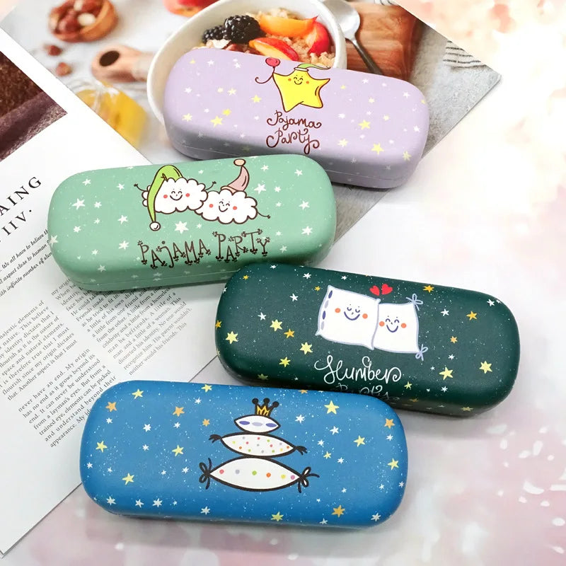 Omas Custom Glasses Case Portable Iron Sunglasses Storage Box with Cute Cartoon Design for Kids Eyewear