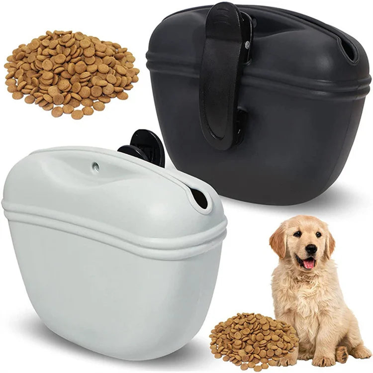 Portable Silicone Dog Treat Pouch with Magnetic Closure Clip Waterproof Training Aids for Dogs