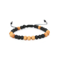 6mm Wooden Onyx Beaded Natural Stone Adjustable Bracelet ST239