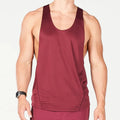 Sleeveless Mesh Lightweight Performance Fabric Singlet Blank Solid Elastic Panel Workout Tank Top for Men