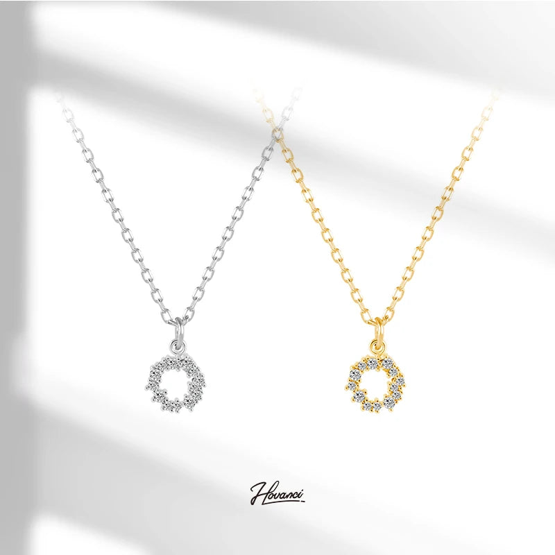 HOVANCI 18K Gold Plated Stainless Steel Sun Flower Sunburst Shape Pendant Necklace New Fashion Jewelry for Women