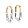 LOZRUNVE Fashion Designer Jewelry 925 Sterling Silver Gold Plated Minimalist U Shape Hoop Earring