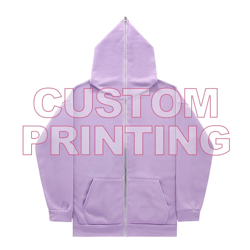 Wholesale Price Mens High Streetwear Hoodies for Men Cotton Customization Men's Embroidery Zip Hoodie