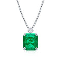 17x2mm Synthetic Green Emerald Paraiba Pendant Necklace 925 Silver Fine Jewelry Necklace