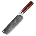 6.5 Inch Damascus Nakiri Knife with Sandalwood Handle 67 Layer Damascus Steel Japanese Usuba Kitchen Knives