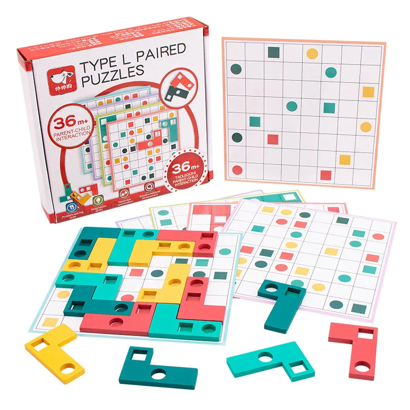 Children's Puzzles L-type Matching Game Color Cognition Logical Thinking Focus Advanced Training Board Game