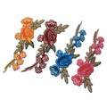 Fashion Designer Flower Leaf Embroidery Applique Diy Garment Costume Wedding Dress Decorative Embroidered Motif Patch Sticker