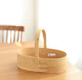 Factory Direct Sale Japanese Solid Wood Handle Tray Solid Wood Handle Tray Storage Box Bread Fruit Snack Basket
