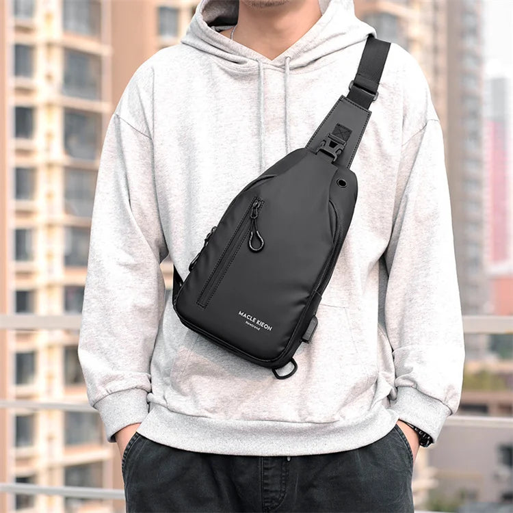 High-Quality Fashion Letter Chest Bag Casual Sports Waterproof Messenger Men Bags Crossbody Shoulder