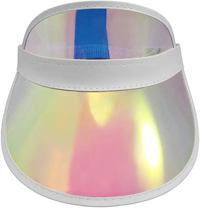 Customized Logo 90s PVC Clear Colored Tennis Beach Bingo Vegas Dealer Golf Casino Plastic Sun Visor Hat