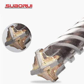 SUBORUI YG8C 160mm Tungsten Carbide Tipped SDS Plus Max Hammer Drill Bits Set Chisels for Concrete Masonry Wall Hole