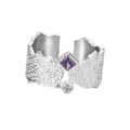 BOCAI Trendy Diamond Ring Korean Niche Light Luxury Ins Cold Style Open Texture Zircon Women Finger Ring S925 Sterling Silver