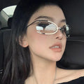 2022 Fashion Metal Female Trendy Futuristic Shades Women Y2k Designer Sunglasses 2023