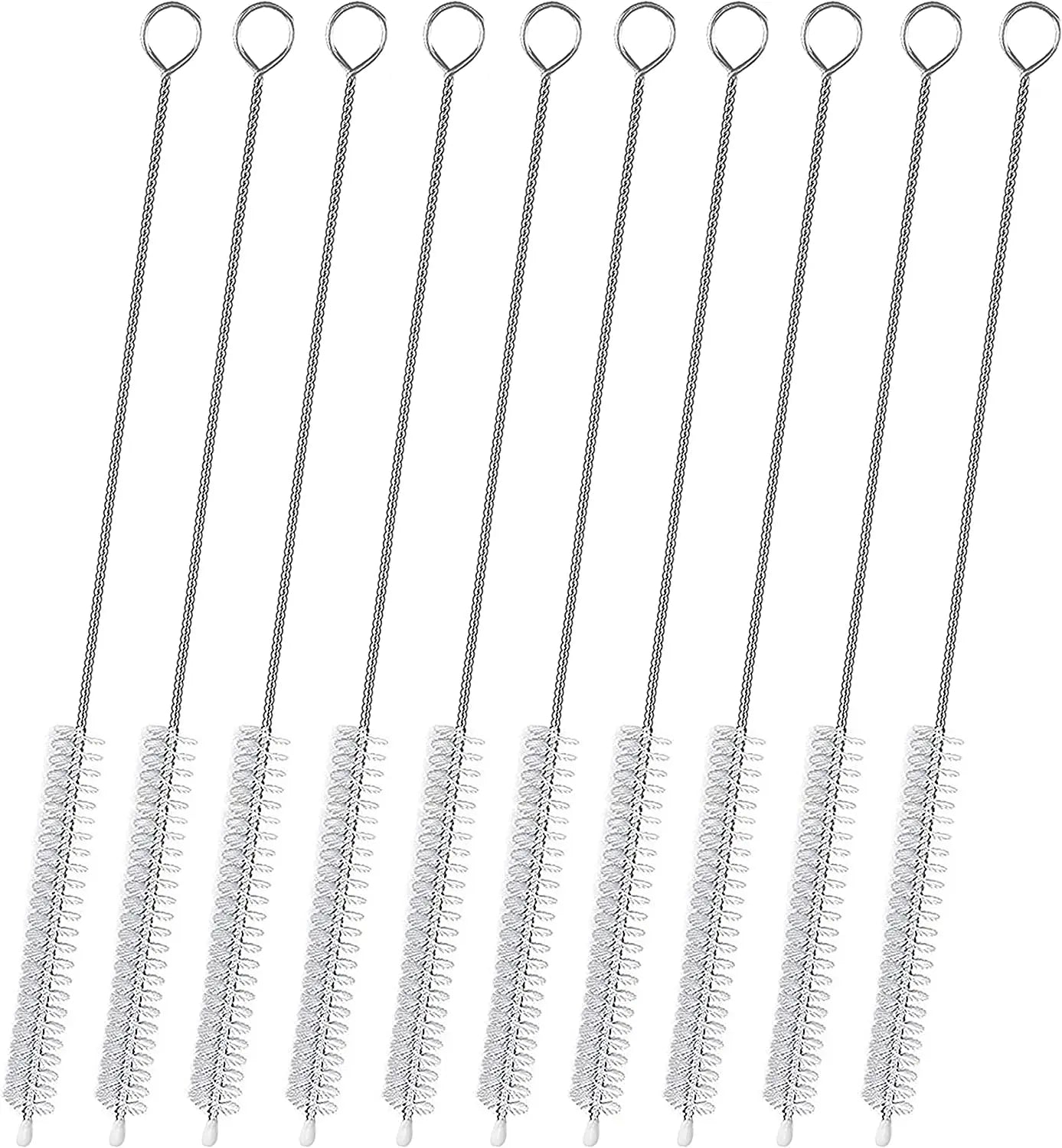 Factory Wholesale High-quality Eco-Friendly Durable Flexible Stainless Steel Handle Nylon Cleaning Brush for Straw and Test Tube