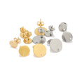 Stainless Steel Flat Round Blank Post Earring Studs Pins Connector for Earring Jewelry Findings
