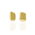 WMEA639 Minimalist Irregular Smooth Bread Texture S925 Sterling Silver Asymmetric Earrings for Women