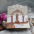 Rose Gold Glitter 3D Laser Cut Wedding Invitation Card Laser Glitter Paper and Custom Birthday Invitation Cards Thank You Cards
