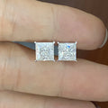 Custom Reall 10K White Gold Stud Earring Women 2 Carat Moissanite Princess Cut Earring