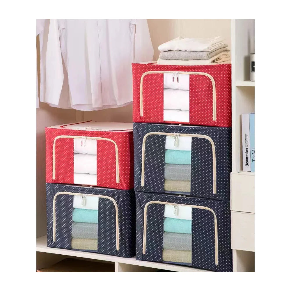 Large Foldable Rectangle Injection-Molded Eco-Friendly Clothes Storage Containers Fabric Closet Bins