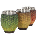 Lot 3pcs Vintage Rights GTA33 Stainless Steel Resin Beer Cups Fantasy Game Dragon Egg Whisky Cup for Bar Water Party
