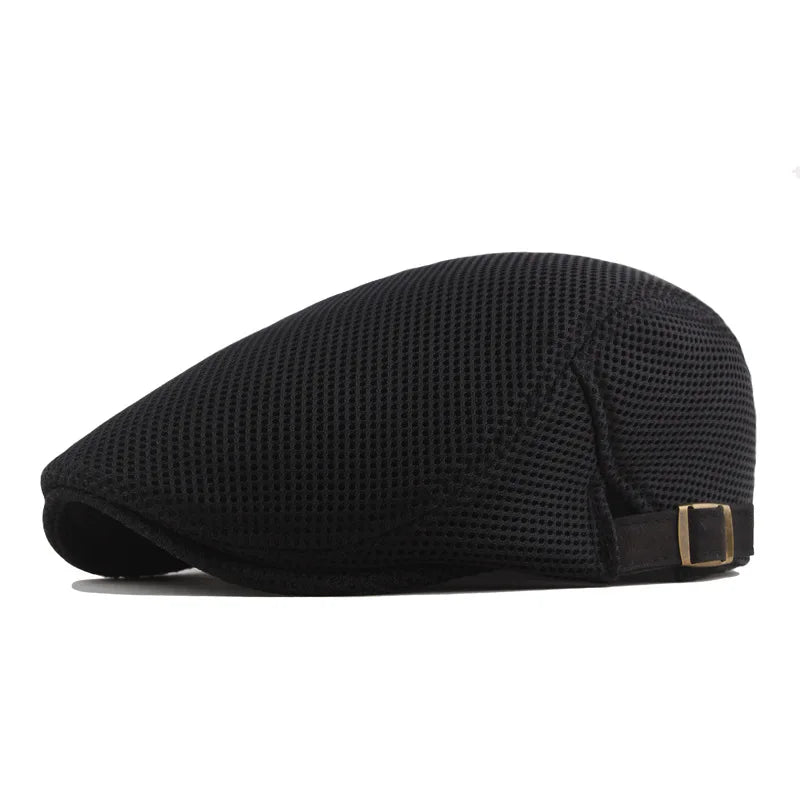 SH-0036 Wholesale Men Hollow Breathable Mesh Lvy Newsboy Cap Hat