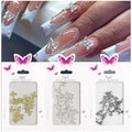Valentine's Day Butterfly Nail Art Charms Parts 20pcs/10pcs Gold Silver Alloy Hollow Rhinestones with Crystal Glitter Material