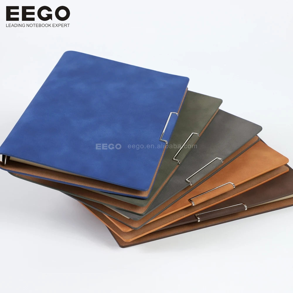 Personal Business Metal Leather 6 Ring Binder A5 Soft Cover Refillable Premium Notebooks Customizable